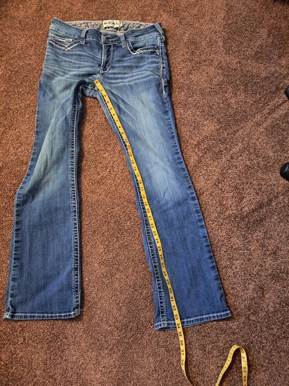 Ariat R.E.A.L. mid-rise bootcut  jeans with back-pocket whipstitch/embroidery - Picture 11 of 11